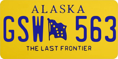 AK license plate GSW563