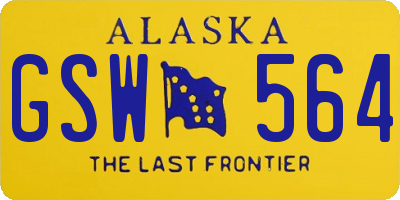 AK license plate GSW564