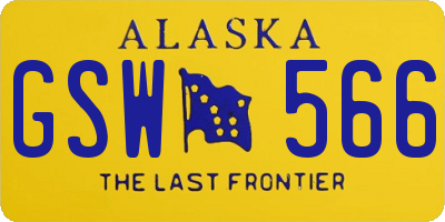 AK license plate GSW566