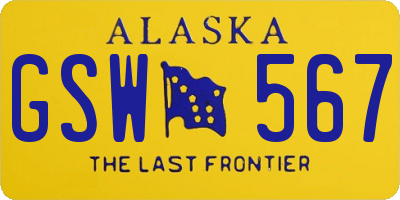 AK license plate GSW567