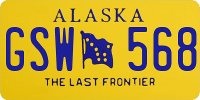 AK license plate GSW568