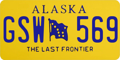 AK license plate GSW569