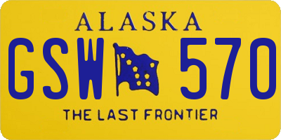 AK license plate GSW570