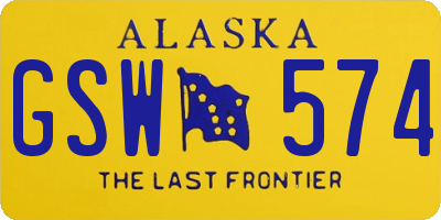 AK license plate GSW574