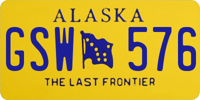 AK license plate GSW576