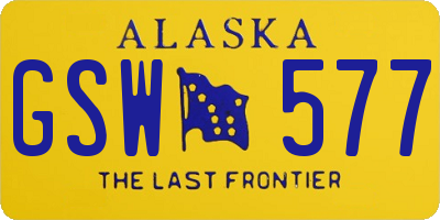 AK license plate GSW577