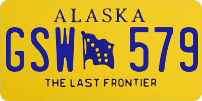 AK license plate GSW579