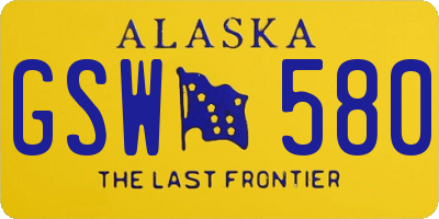 AK license plate GSW580