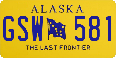 AK license plate GSW581