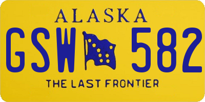 AK license plate GSW582