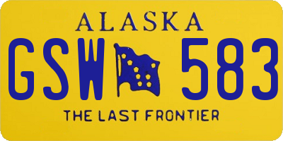 AK license plate GSW583