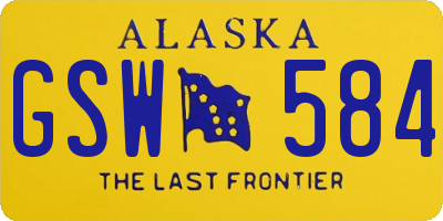 AK license plate GSW584