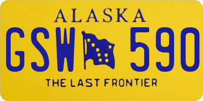 AK license plate GSW590