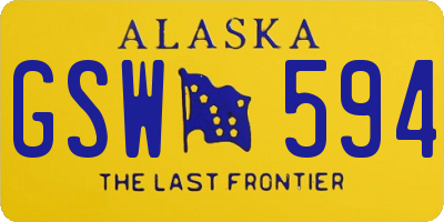 AK license plate GSW594