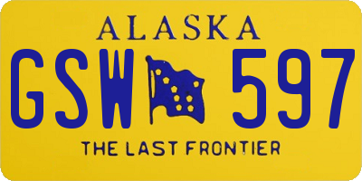 AK license plate GSW597