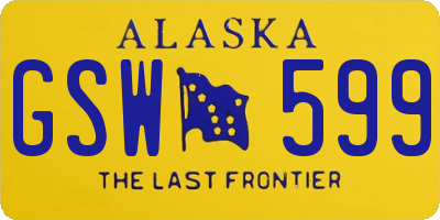 AK license plate GSW599