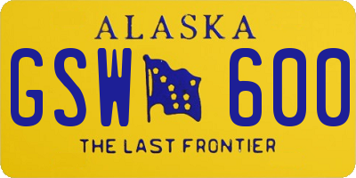 AK license plate GSW600