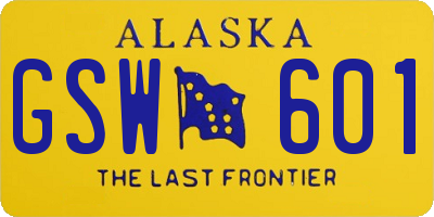 AK license plate GSW601