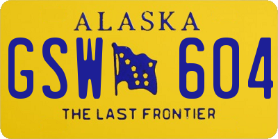 AK license plate GSW604