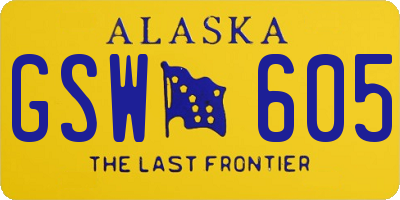 AK license plate GSW605