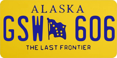 AK license plate GSW606