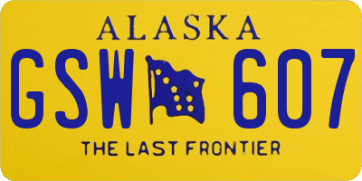 AK license plate GSW607