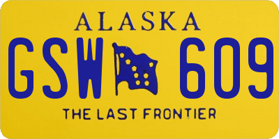 AK license plate GSW609