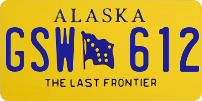 AK license plate GSW612