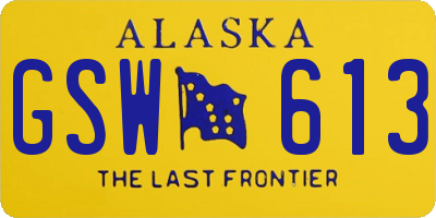 AK license plate GSW613