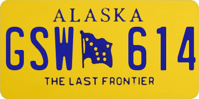 AK license plate GSW614