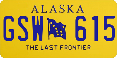 AK license plate GSW615
