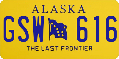 AK license plate GSW616