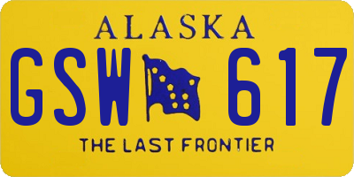 AK license plate GSW617