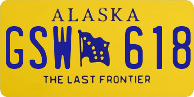 AK license plate GSW618