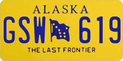 AK license plate GSW619