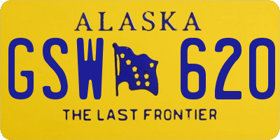 AK license plate GSW620