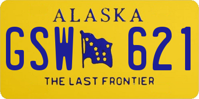 AK license plate GSW621