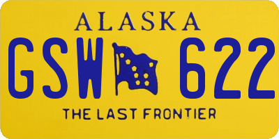 AK license plate GSW622