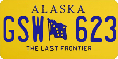 AK license plate GSW623