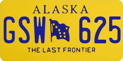 AK license plate GSW625