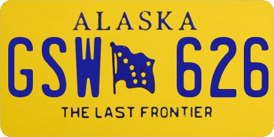 AK license plate GSW626