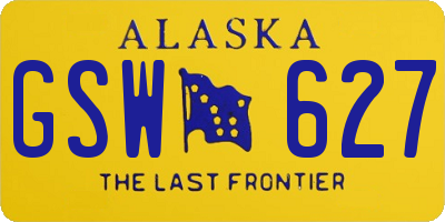 AK license plate GSW627