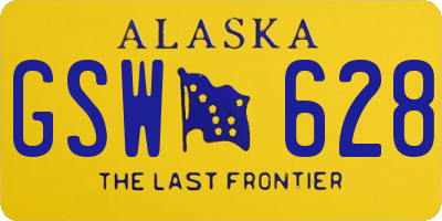 AK license plate GSW628