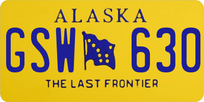 AK license plate GSW630