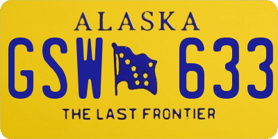 AK license plate GSW633