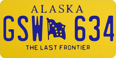 AK license plate GSW634