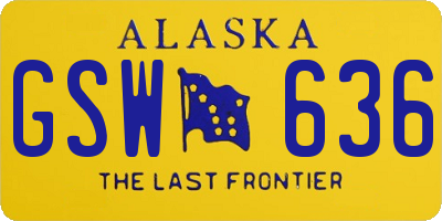 AK license plate GSW636