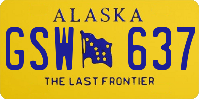 AK license plate GSW637