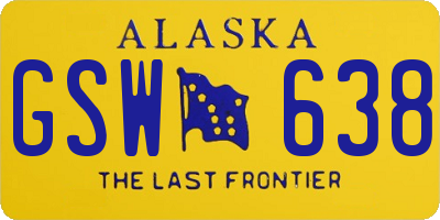 AK license plate GSW638