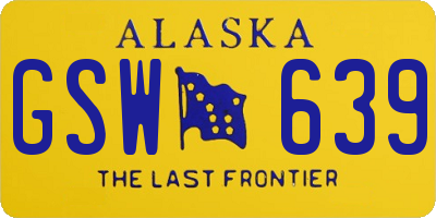 AK license plate GSW639